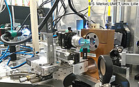 A diamond anvil cell ready for sample characterization at the synchrotron.